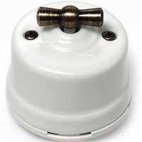 Выключатель перекрестный фарфоровый "Salvador" цвет Белый, OP31WT
