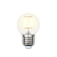 Лампа светодиодная. LED-G45-6W/WW/E27/FR PLS02WH Форма "шар", матовая. Серия Sky. Теплый белый свет. Uniel.