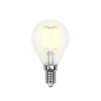 Лампа светодиодная. LED-G45-6W/WW/E14/CL GLA01TR Форма "шар", прозрачная. Серия Air. Теплый белый свет (3000K). Uniel
