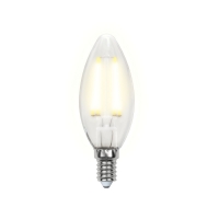 Лампа светодиодная LED-C35-7,5W/WW/E14/CL GLA01TR  Форма "свеча", прозрачная. Серия Air. Теплый белый свет (3000K). Uniel