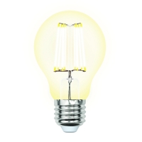 Лампа светодиодная. LED-A60-10W/WW/E27/CL PLS02WH Форма "A", прозрачная. Серия Sky. Теплый белый свет (3000K). Uniel