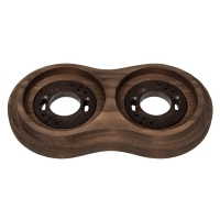 Рамка двухместная деревянная Ретро, Восьмёрка, ASR-59028, Ясень, цвет: Орех