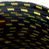 Провод КРУГЛЫЙ в декоративной текстильной оплетке 2х0,75 "Царский стиль", (рис. вектор) чёрно-желтый RS-16-22в