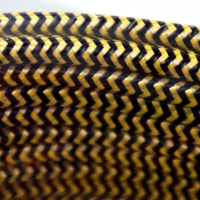 Провод КРУГЛЫЙ в декоративной текстильной оплетке 2х0,75 "Царский стиль",  рис. зигзаг, черно-желтый RS-16-22з
