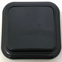 Лофт выключатель пластик о/у, 1-клавишный, 6А, чёрный (Black)