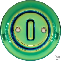 Выключатель одноклавишный Chloredo(зеркальный зелёный) с тонкой клавишей