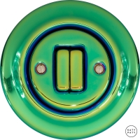 Выключатель двухклавишный Chloredo(зеркальный зелёный)