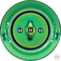 Выключатель двухклавишный Chloredo(зеркальный зелёный) поворотный