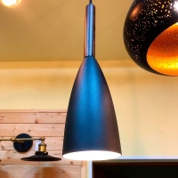Светильник потолочный LOFT ASR-200 Metal, D10xH35см, Е27, цвет черный