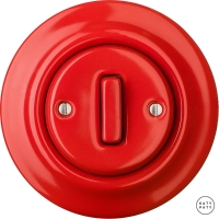 Выключатель одноклавишный Nitor Rosea(ярко-красный) с тонкой клавишей