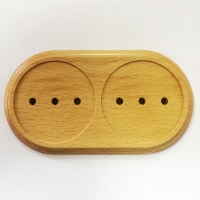 Подложка двухместная деревянная "Элегант" бук натуральный