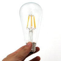 Лампа светодиодная Эдисона, LED ST58, Е27, 4W, прозрачная, теплый свет
