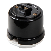 Розетка Intrnet для наружного монтажа "Salvador" OP.INT.BL, черная