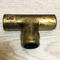Тройник соединительный для труб d-16 мм, серия "Дежавю", цвет Бронза