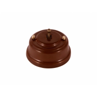 Выключатель (переключатель) однорычажковый проходной на 2 направления, цвет bruno (коричневый), тумблер бронза