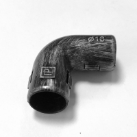 Угол 90 соединительный для трубы, d-16мм, серия "Дежавю", цвет Серебро