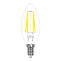 Лампа светодиодная. LED-C35-5W/WW/E14/CL/MB GLM10TR Форма «свеча», прозрачная. Серия Multibright. Теплый белый свет (3000K). 100-50-10. Uniel.