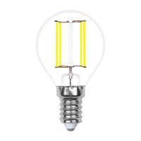 Лампа светодиодная. LED-G45-5W/WW/E14/CL/MB GLM10TR Форма «шар», прозрачная. Серия Multibright. Теплый белый свет (3000K). 100-50-10. Uniel.