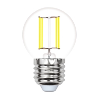 Лампа светодиодная. LED-G45-5W/WW/E27/CL/MB GLM10TR Форма «шар», прозрачная. Серия Multibright. Теплый белый свет (3000K). 100-50-10. Uniel.