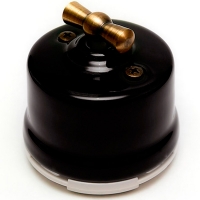 Выключатель перекрестный фарфоровый "Salvador" цвет Чёрный, OP31BL