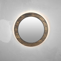 Круглое деревянное зеркало с подсветкой RoundLED_40_венге