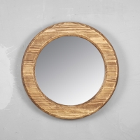 Круглое настенное зеркало Round70_дуб