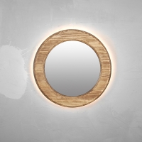 Круглое деревянное зеркало с подсветкой RoundLED_40_дуб